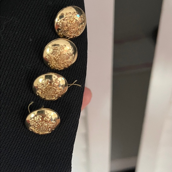 Lauren Ralph Lauren Wool Crested Blazer Black Sz 10 Lined - Picture 5 of 8